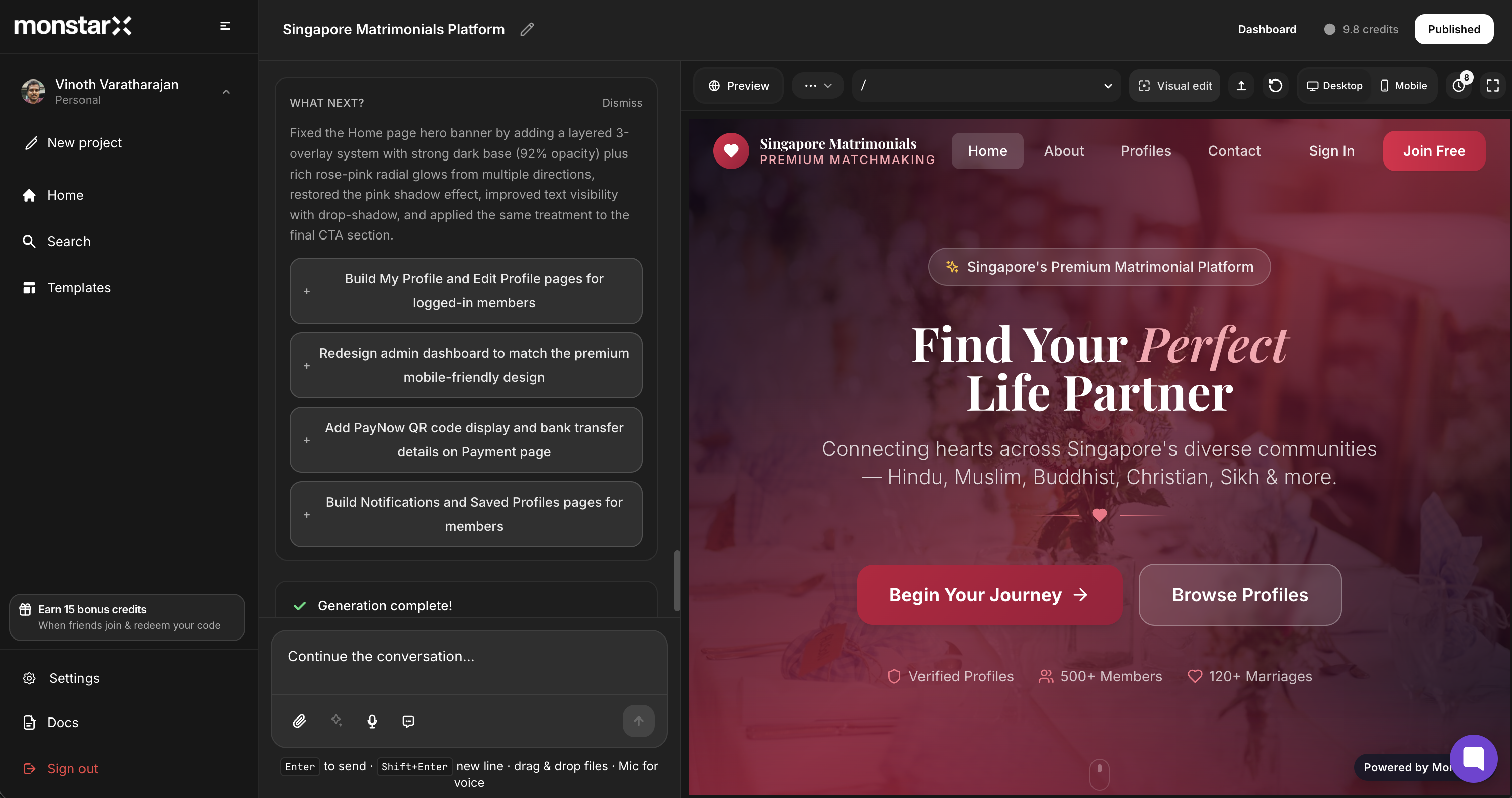 MonstarX app builder
